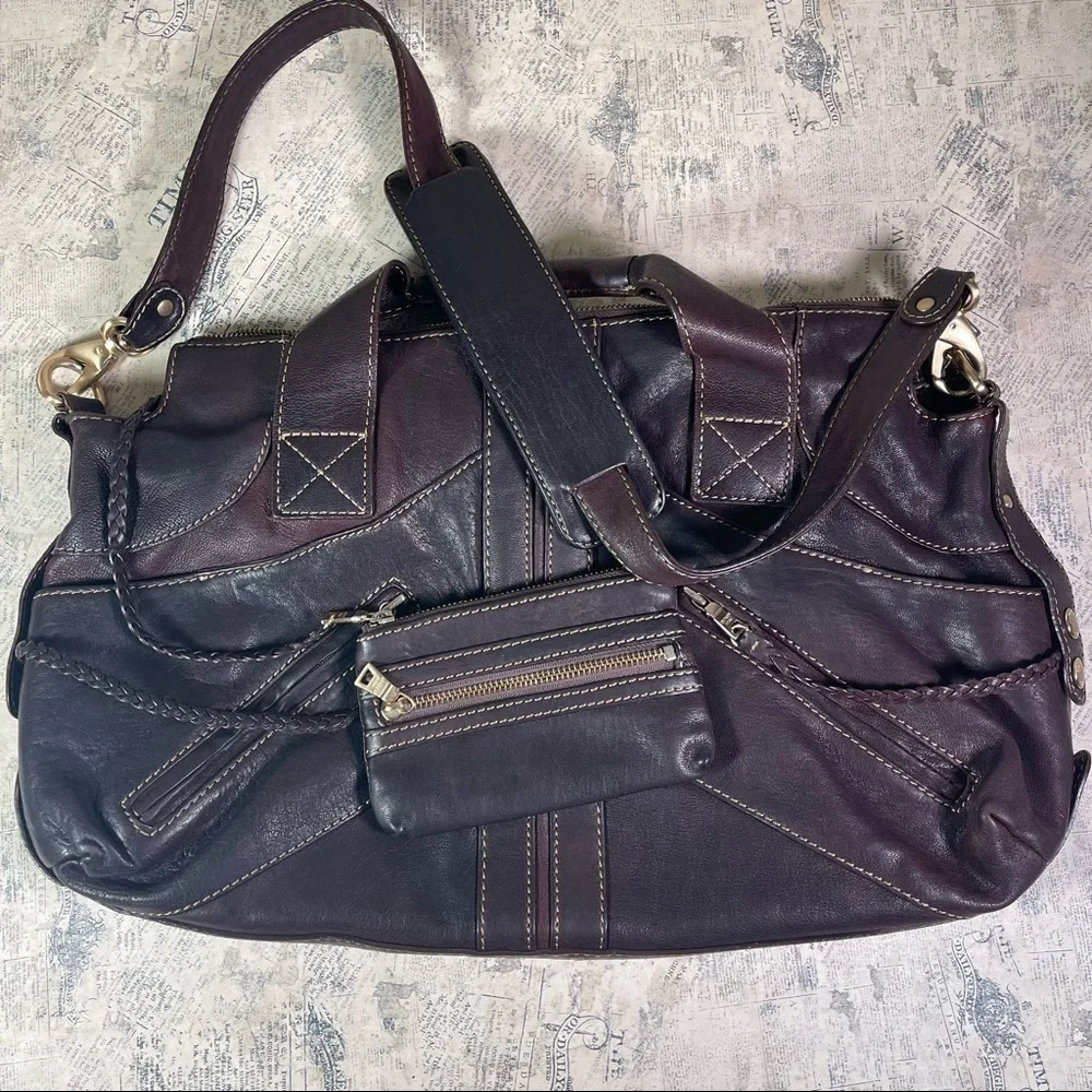 Andrew Marc Leather Hobo Shoulder Bag Convertible Crossbody Purse